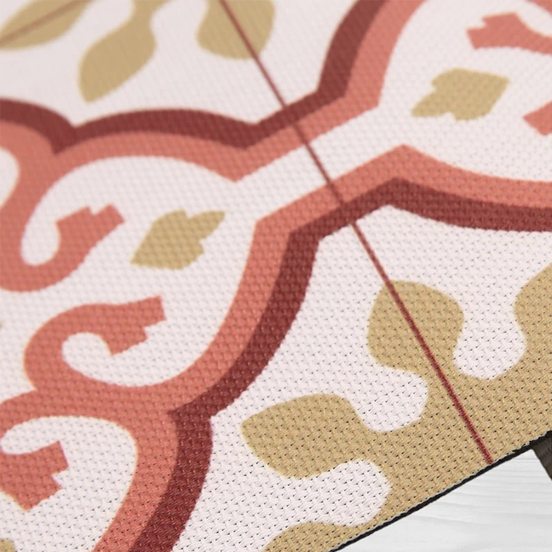 Alfombra Vinilica de Exterior Flor Beige | 60x100 | Resistencia al Agua | Antideslizante