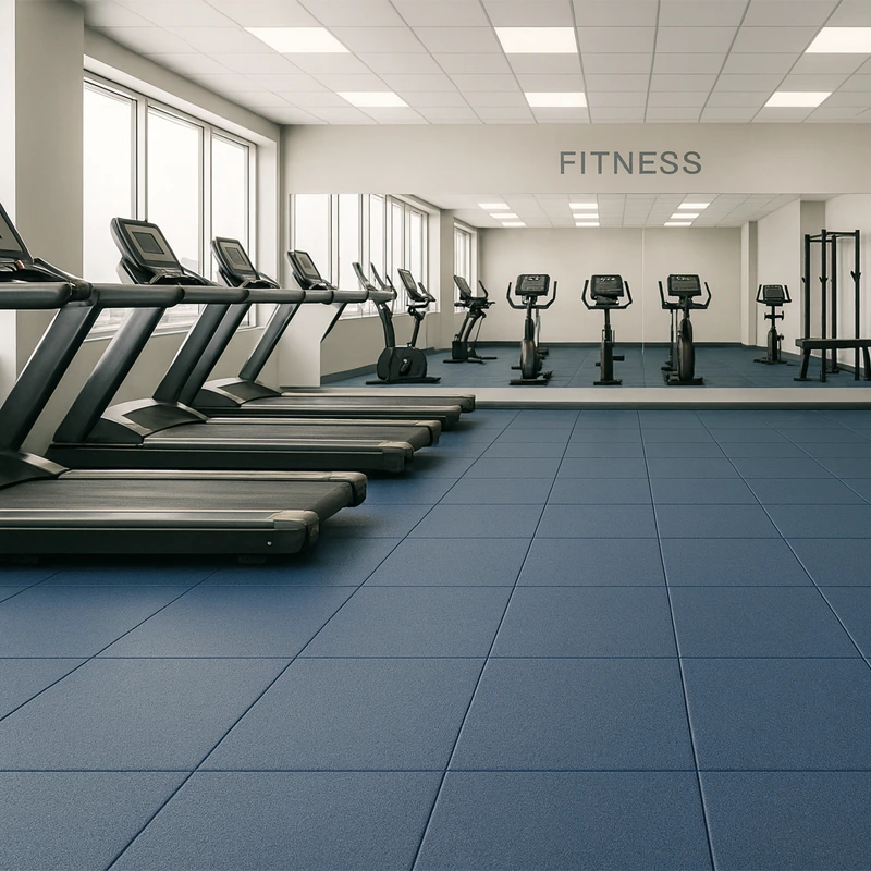 LOSETA DE CAUCHO 1x1m | 20mm | Densidad Estándar | Azul Océano | Suelo Gimnasio | Peso libre | Cardio | Exterior