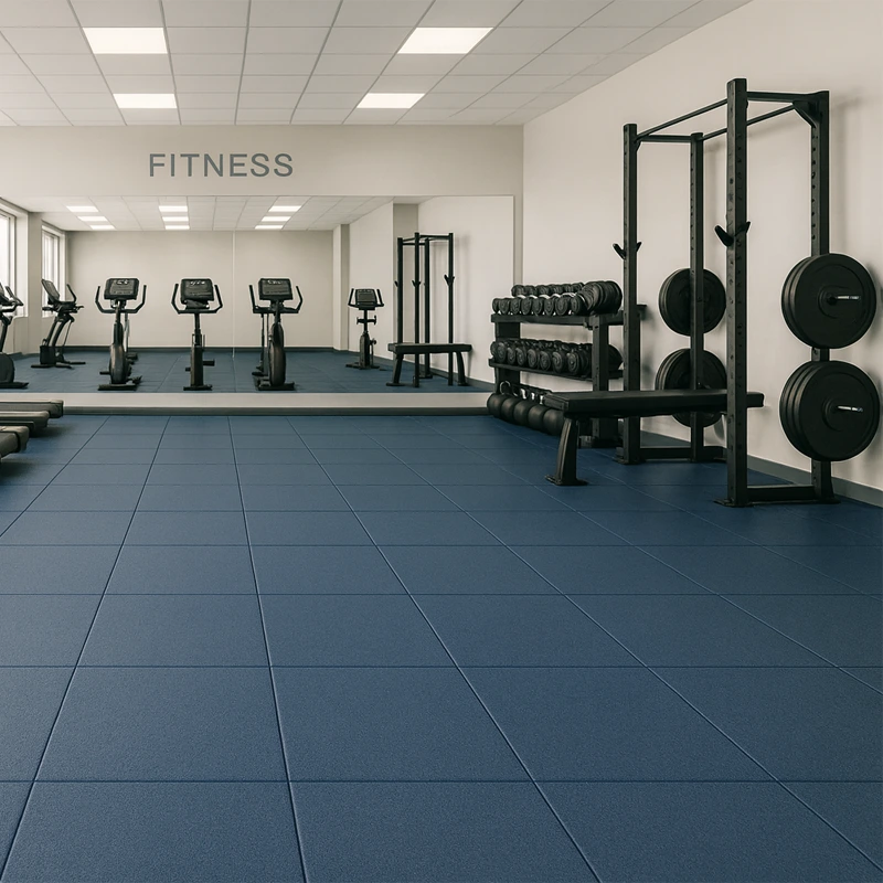 LOSETA DE CAUCHO 1x1m | 20mm | Densidad Estándar | Azul Océano | Suelo Gimnasio | Peso libre | Cardio | Exterior