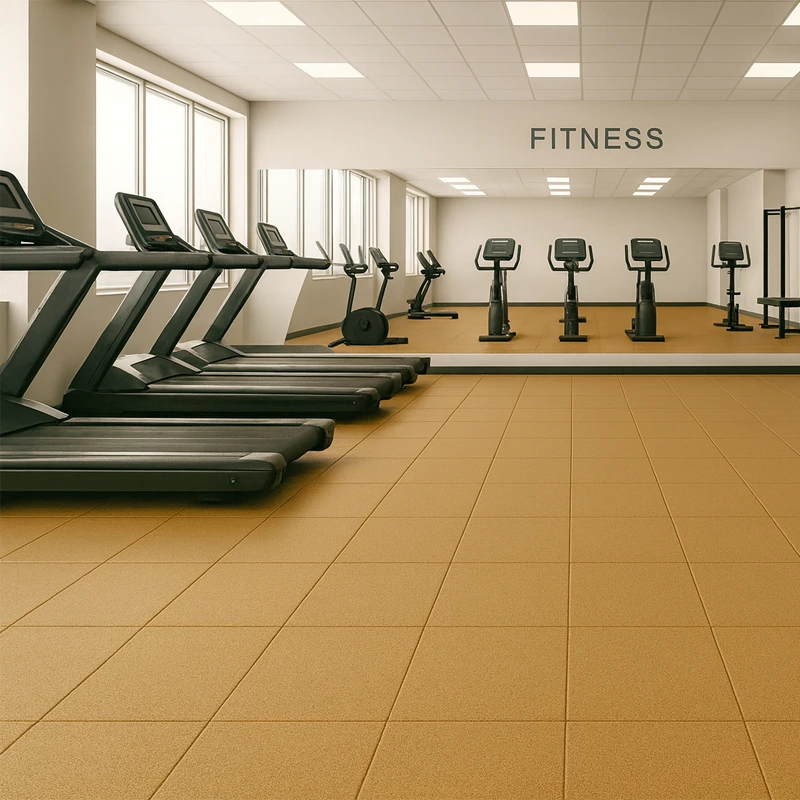 LOSETA DE CAUCHO 1x1m | 20mm | Densidad Estándar | Ocre | Suelo Gimnasio