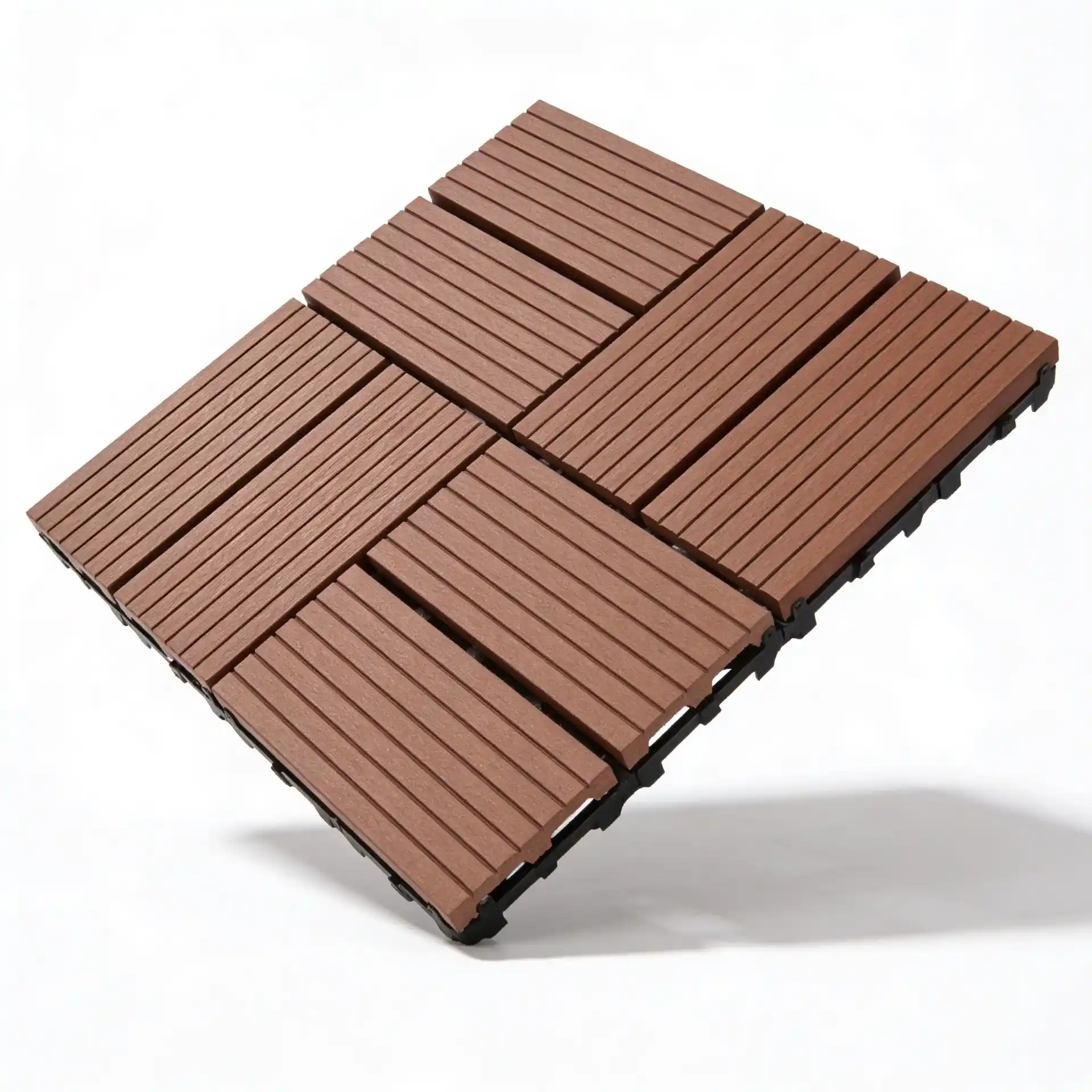 Loseta Exterior 29,5x29,5 cm Efecto Madera Natural | Baldosa Terraza Encajable Antideslizante | Uso Exterior