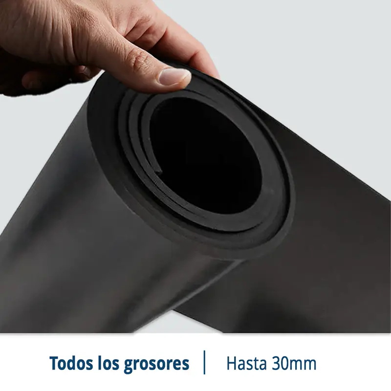 Pavimento de Goma Lisa Negro | 8mm | Alto tránsito | Taller | Almacén | Industrias | Metro