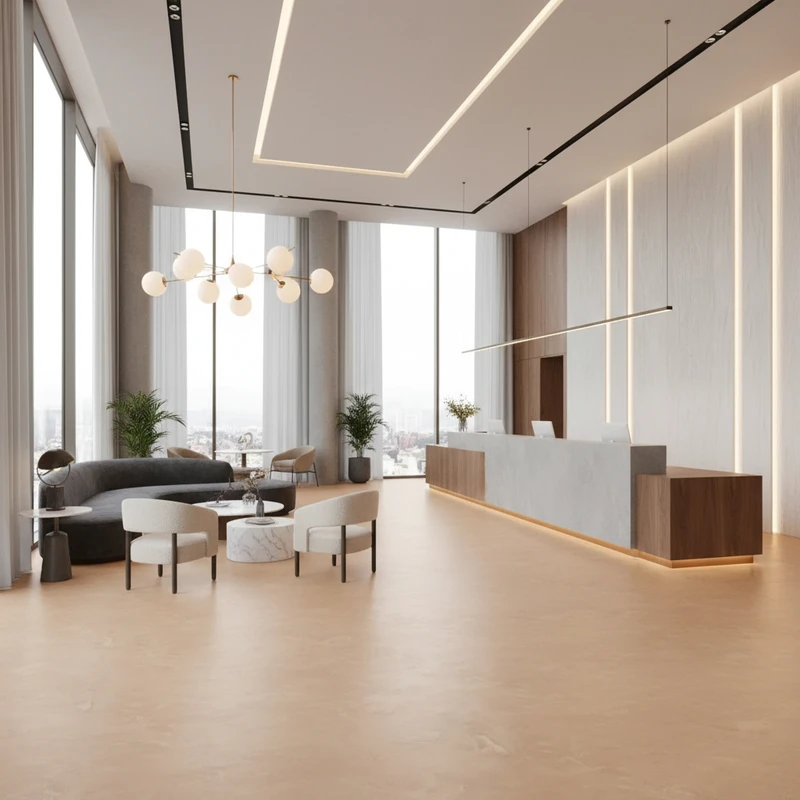 Suelo Vinílico Profesional Jersey Bronceado 7410 | Homogeneo | Losetas | Pavimento Continuo | Antideslizante R9 | Bfls1