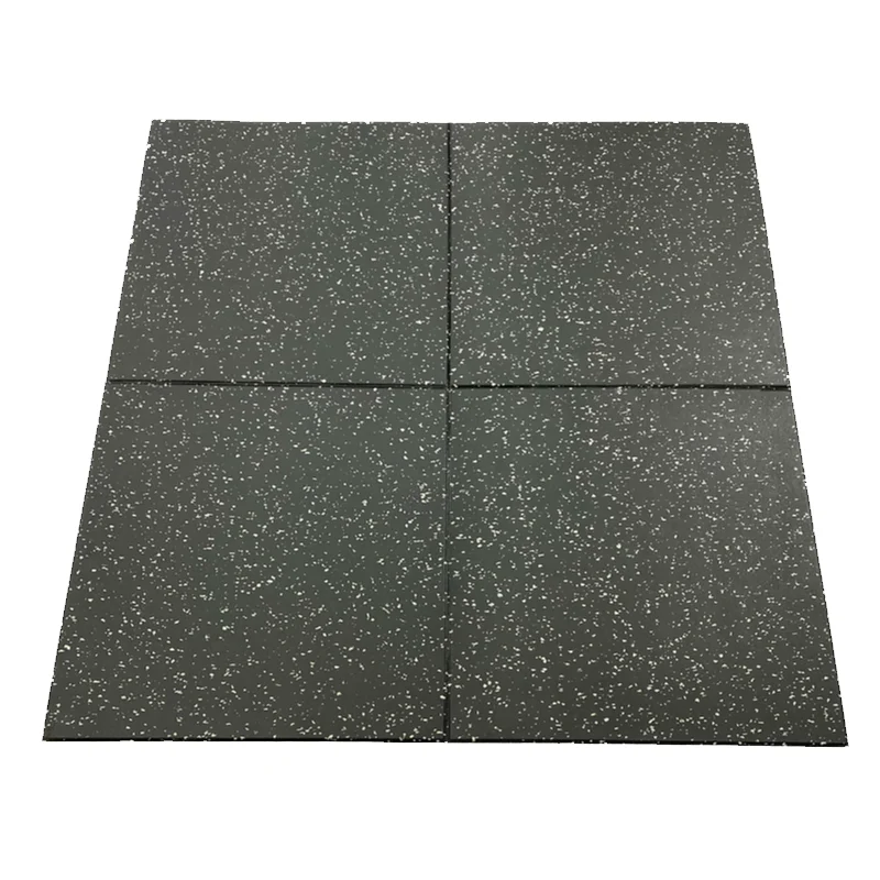 LOSETA DE CAUCHO 1x1m | 40mm | Negro Jaspeado Blanco | Macizo | Suelo Gimnasios | Parques infantiles | Clases | Exterior | Cardio