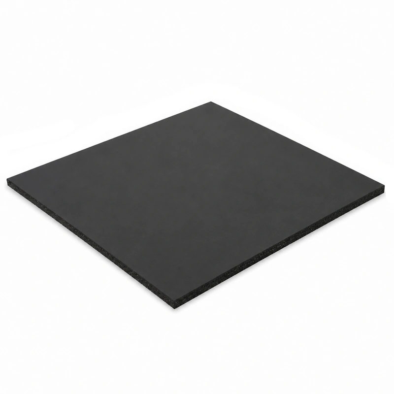 Loseta de caucho 1x1m | 10mm | Negro |  Superficie Lisa | Densidad + |  Suelo Gimnasio | Fitness | Seguridad