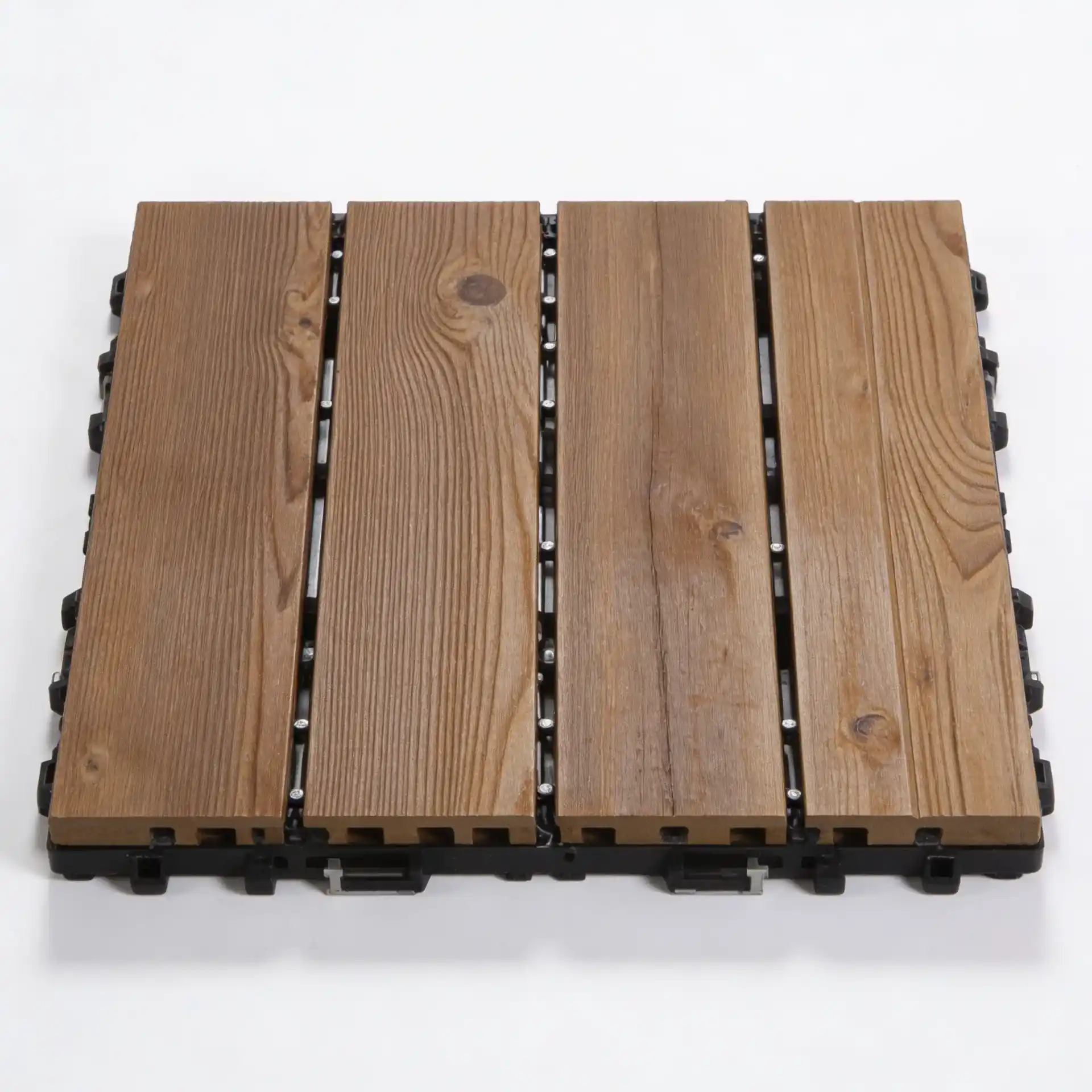 Suelo Exterior Modular 29x29 cm Efecto Madera | Losetas Click para Jardín y Balcón | Fácil Instalación