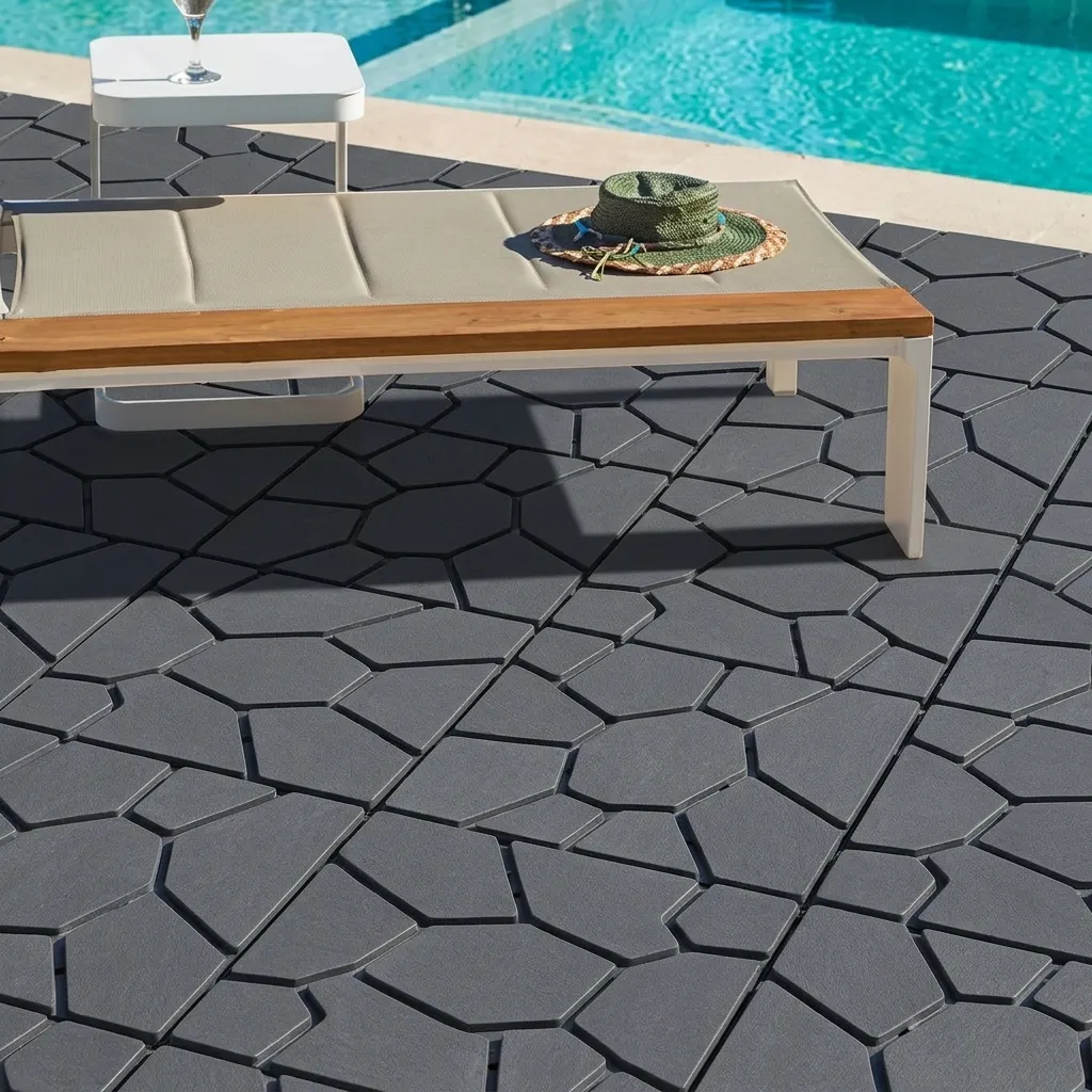 Losetas Composite Tarima Exterior Piedra | Terrazas | Balcón | Piscina | 30x30cm