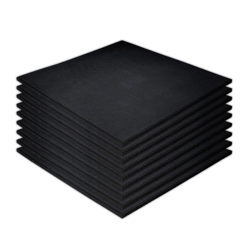 Pack 9 Losetas Caucho Negro  1x1x15mm  Densidad Premium 