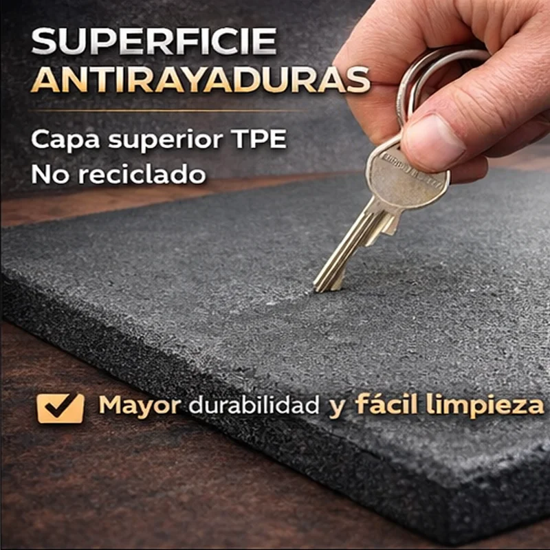 LOSETA CAUCHO IMPACT PRO 1x1 |20mm | Ultrarresistente | Sin Tóxicos | Antirayadura