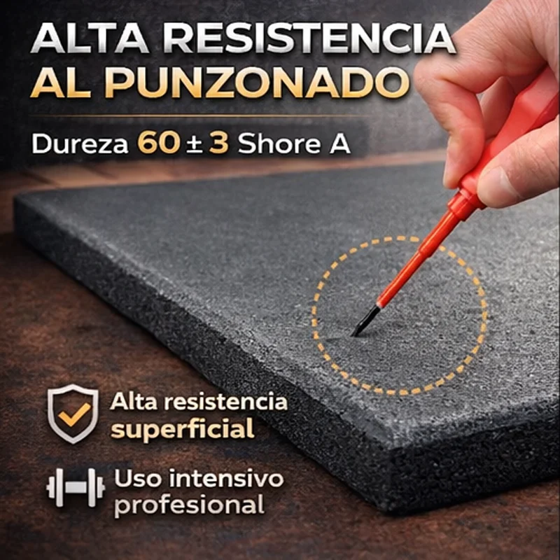 LOSETA CAUCHO IMPACT PRO 1x1 |20mm | Ultrarresistente | Sin Tóxicos | Antirayadura