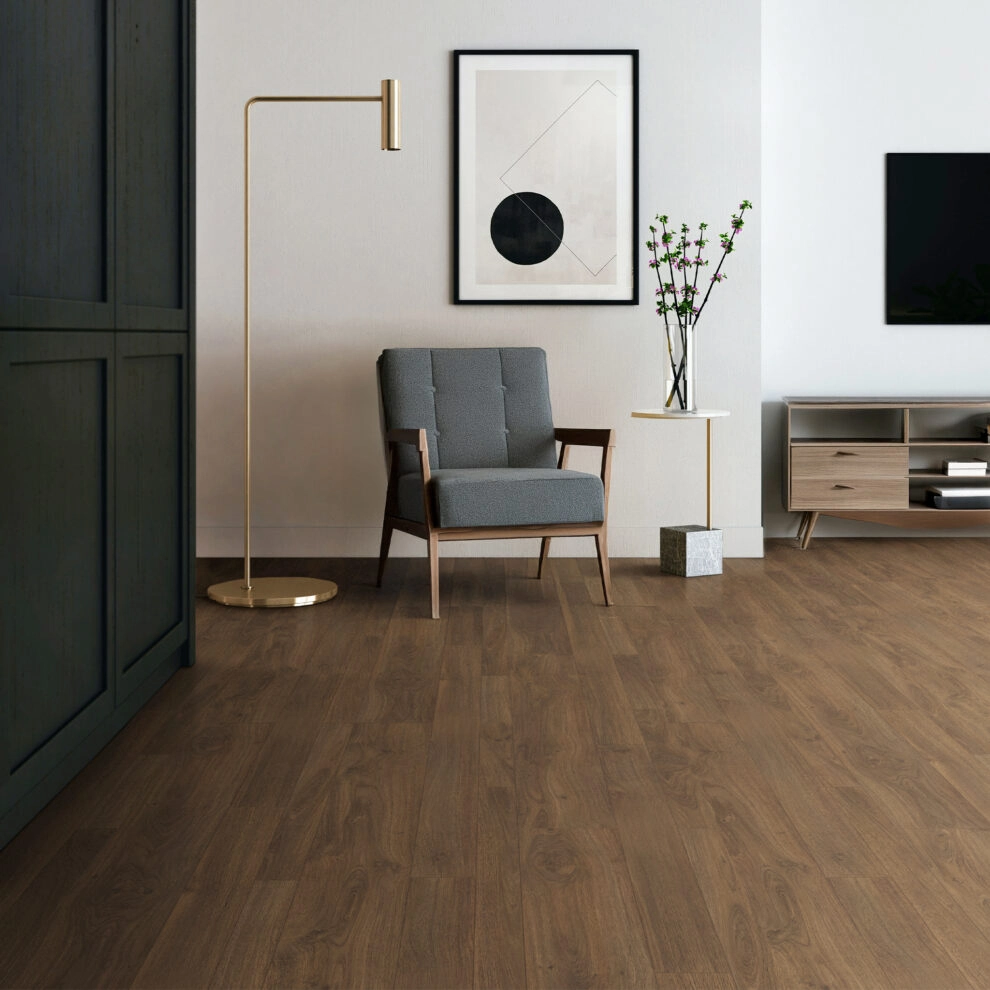 Suelo Laminado Nogal Clásico FAUS | AC6 | Tarima Flotante En Clic | Uso Comercial y Doméstico - Imagen galería