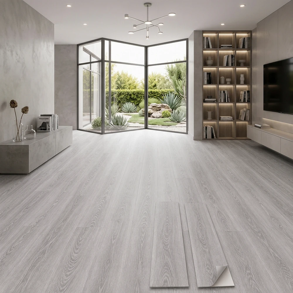 Suelo Vinílico Autoadhesivo Roble Gris | Cocina | Baño | Resistencia al Agua | Bricolaje