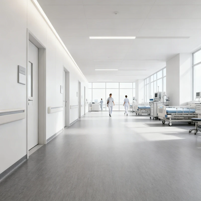 Suelo Vinílico Profesional Esturiano Gris 7060 | Homogeneo | Losetas | Pavimento Continuo | Antideslizante R9 | Bfls1