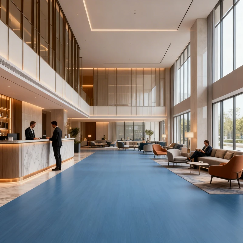 Suelo Vinílico Profesional Azul Lagos 7350 | Homogeneo | Losetas | Pavimento Continuo | Antideslizante R9 | Bfls1