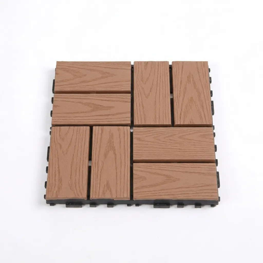 Loseta Deck Exterior 29x29 cm Pino Natural | Suelo Exterior Encajable Antideslizante | Fácil Instalación Sin Obra