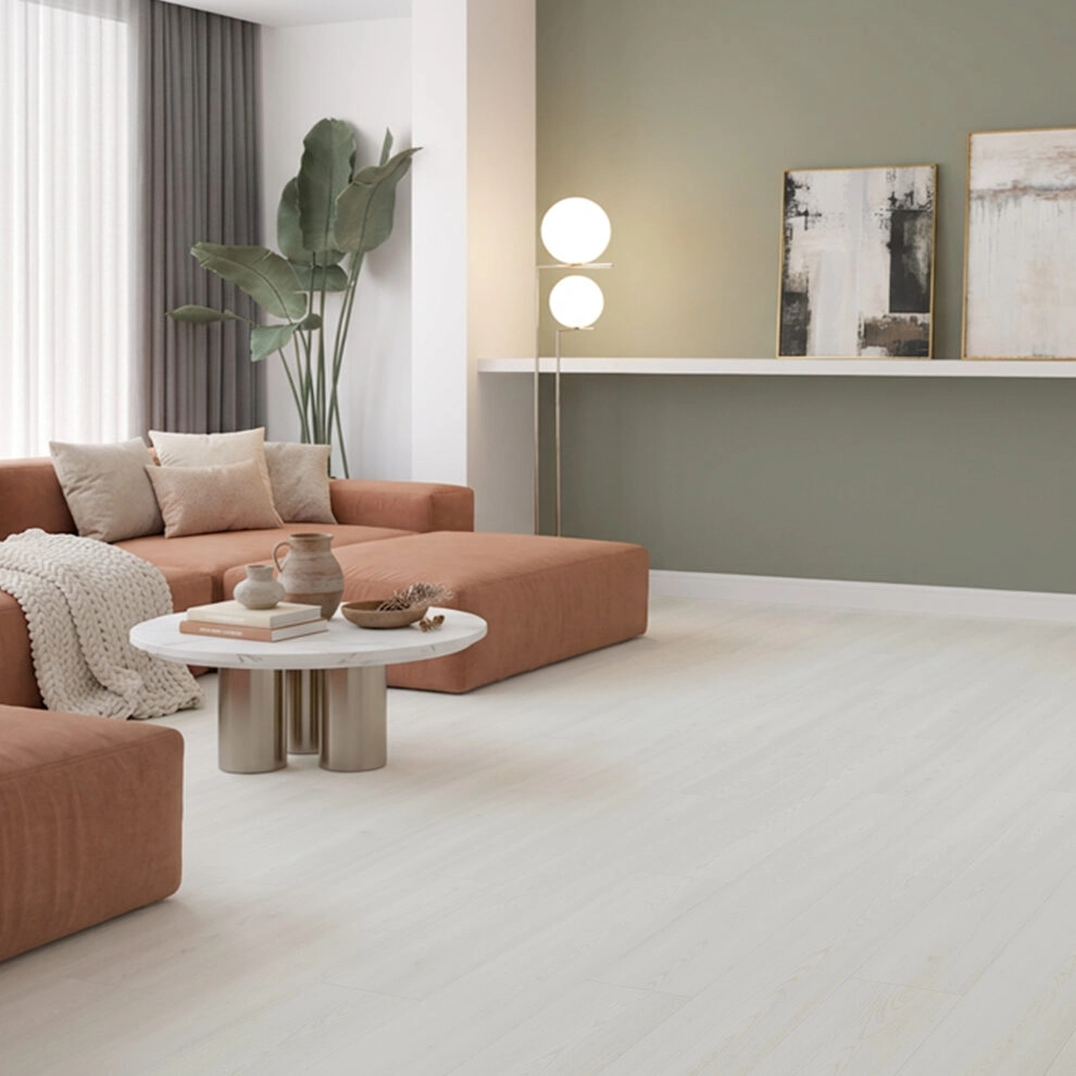 Suelo Laminado Roble Bianco| FAUS | AC5 | Tarima Flotante Fácil Instalación | 8mm