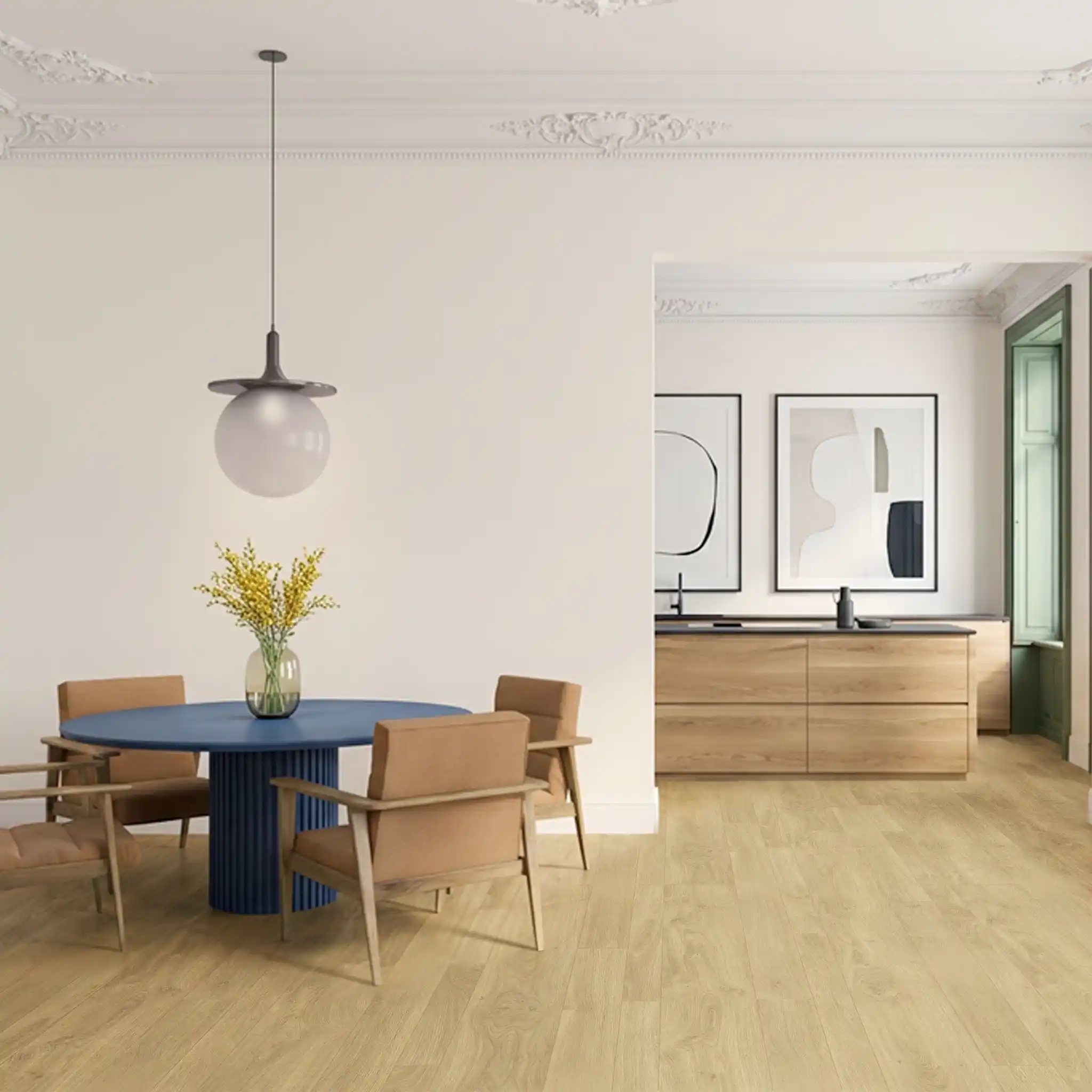Suelo Laminado Roble Tierra FAUS | AC6 | Tarima Flotante En Clic | Uso Comercial y Doméstico - Imagen galería