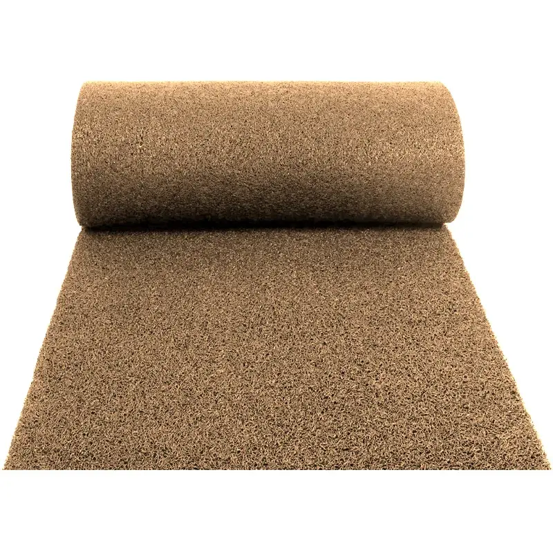 Felpudo de PVC Beige Entrada | Lazos Antideslizante | 12mm | Interior y Exterior | Fácil Limpieza