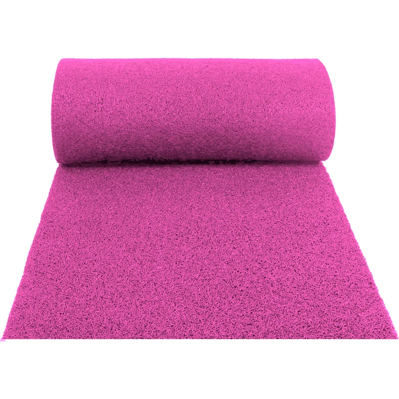 Felpudo PVC Rizado Rosa Entrada | Lazos Antideslizante | 12mm | Interior y Exterior | Fácil Limpieza