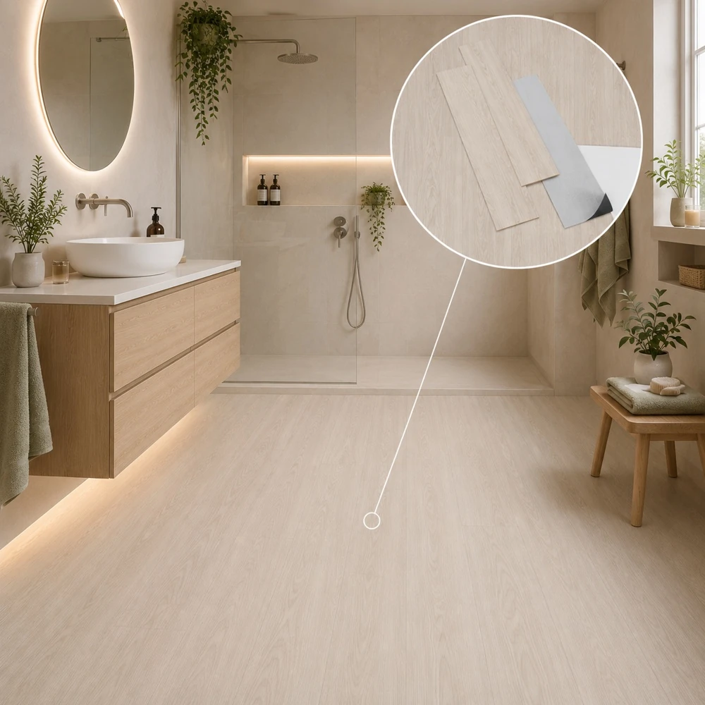 Suelo Vinílico Adhesivo Roble Clásico Natural | Resistencia al Agua | Cocina | Baño | Bricolaje