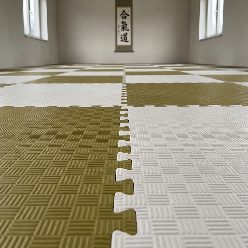 TATAMI PUZZLE Blanco Oliva 1x1m | 20mm | Reversible | Antideslizante | Multifuncional