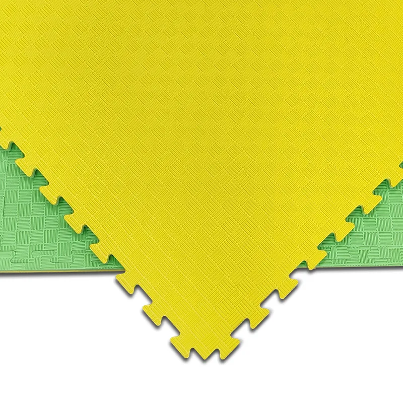 TATAMI PUZZLE Amarillo Verde  Premium 1x1m | 20mm | Artes Marciales | Gimnasio | Antideslizante | Suelo Deportivo