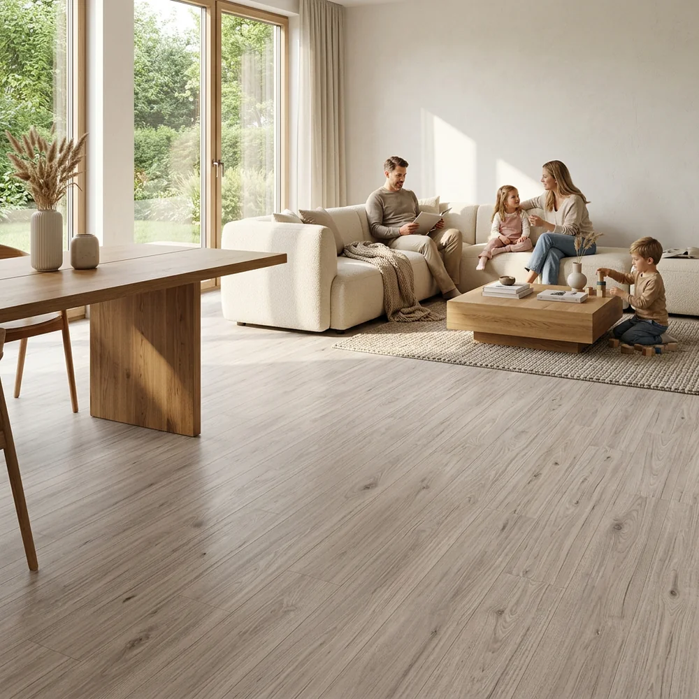 Suelo Laminado Flotante Roble Eclipse 8mm AC5 | Gris Plateado | Resistencia Humedad | Fácil Colocación