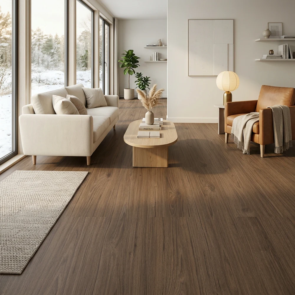 Suelo Laminado Roble Cumbre | AC5 | 8mm | Roble Oscuro | Fácil Instalación