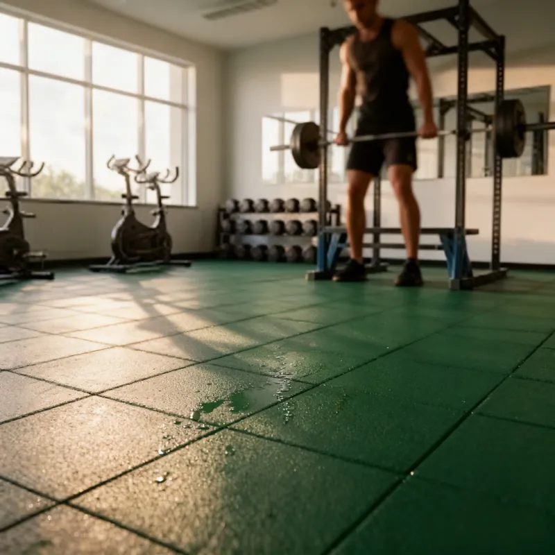 Loseta Caucho Verde 40mm con Taco | 50x50cms | Antideslizante y Extra Amortiguadora | Gimnasio y Parque Infantil