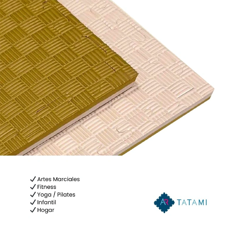 TATAMI PUZZLE Blanco Oliva 1x1m | 20mm | Reversible | Antideslizante | Multifuncional