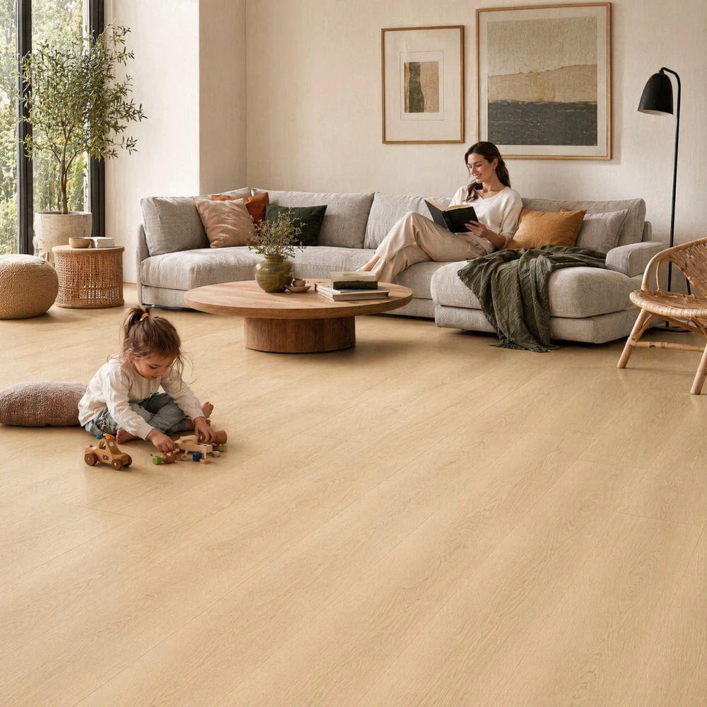 Tarima SPC Click Roble Faraon XL| Suelo Vinilico | Madera | Fácil Limpieza y Colocado | Sin Herramientas | 100% Agua