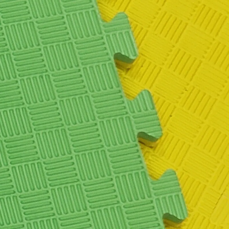 TATAMI PUZZLE Amarillo Verde  Premium 1x1m | 20mm | Artes Marciales | Gimnasio | Antideslizante | Suelo Deportivo