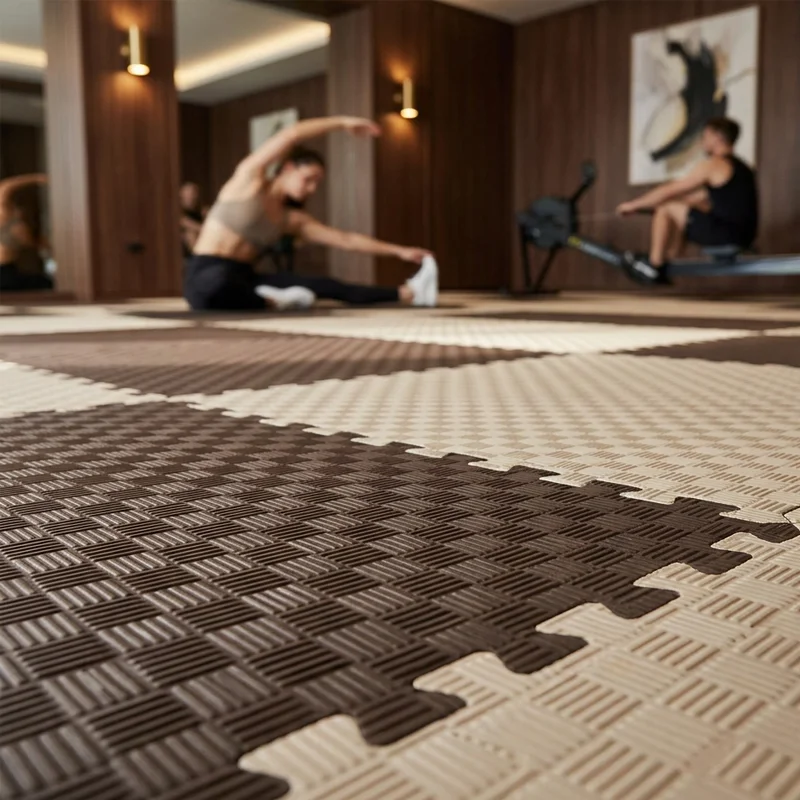 TATAMI PUZZLE  Marrón Beige  1x1m | 40mm | Artes Marciales | Gimnasio | Antideslizante | Suelo Deportivo