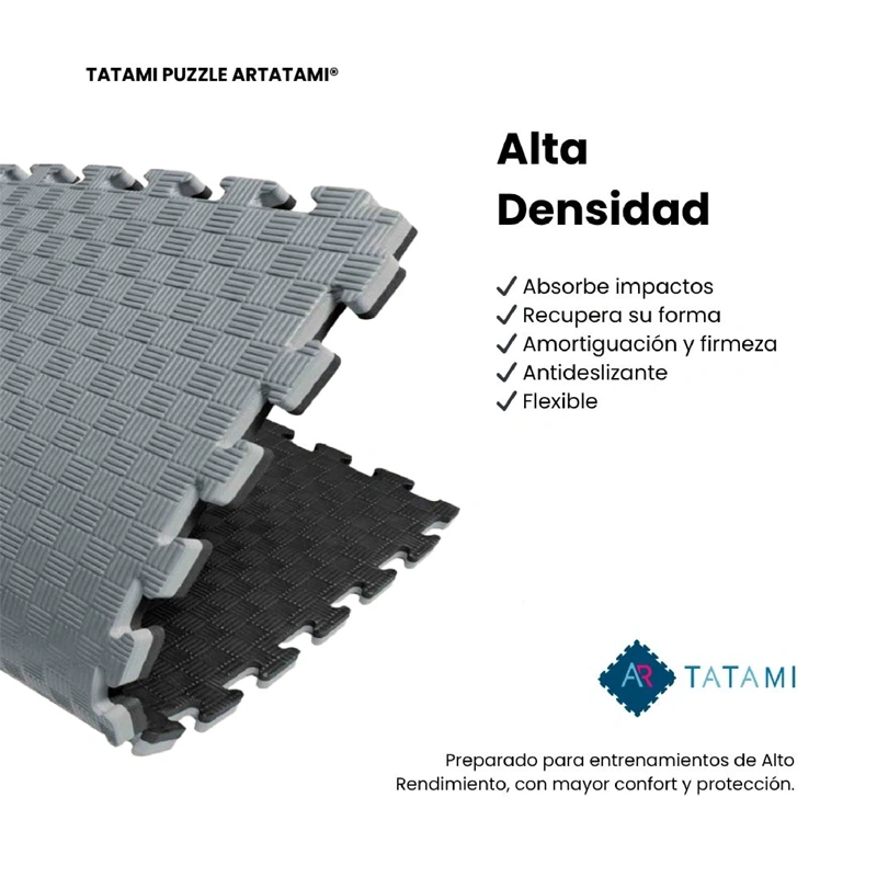 TATAMI PUZZLE Negro Gris  1x1m | 20mm | Reversible | Antideslizante | Multifuncional