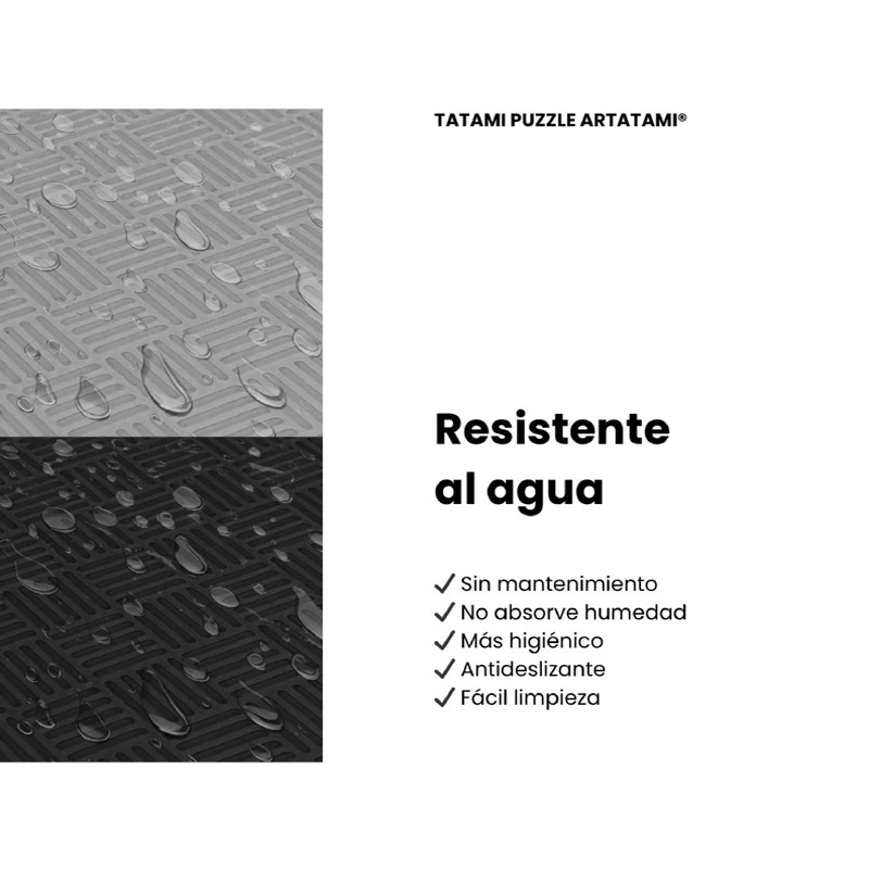 TATAMI PUZZLE Negro Gris  1x1m | 20mm | Reversible | Antideslizante | Multifuncional