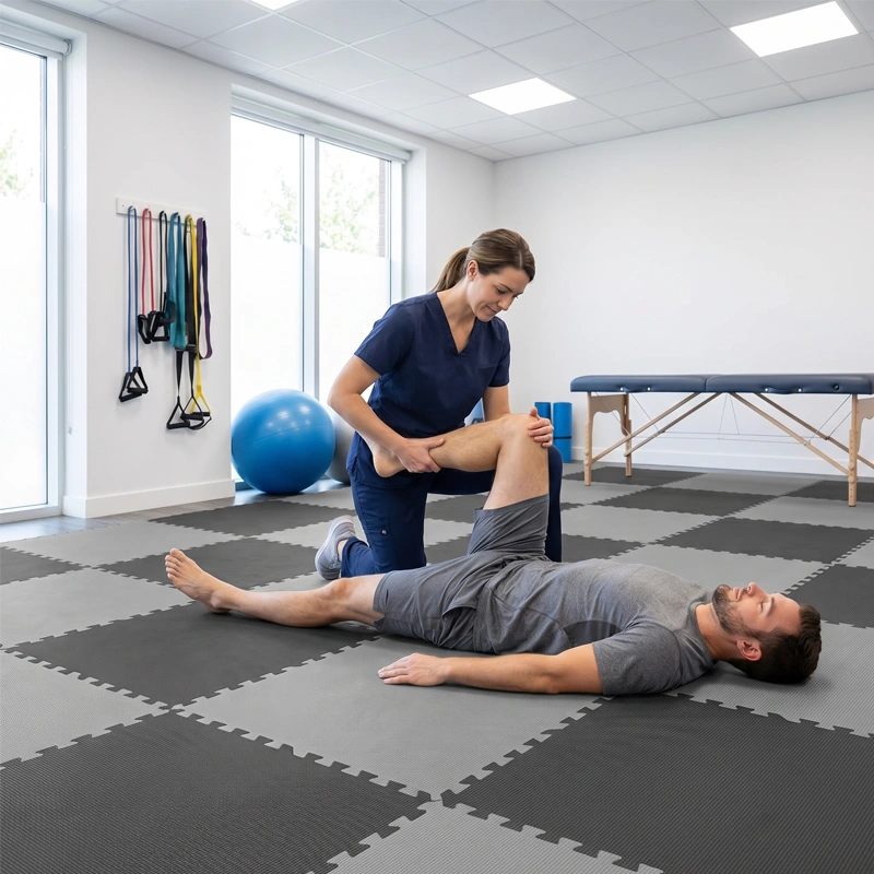 TATAMI PUZZLE Negro Gris  1x1m | 40mm | Reversible | Antideslizante | Multifuncional