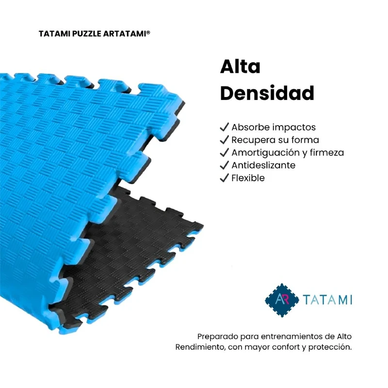 TATAMI PUZZLE Azul Negro 1x1m | 20mm | Artes Marciales | Fitness | Yoga | Pilates | Gimnasios