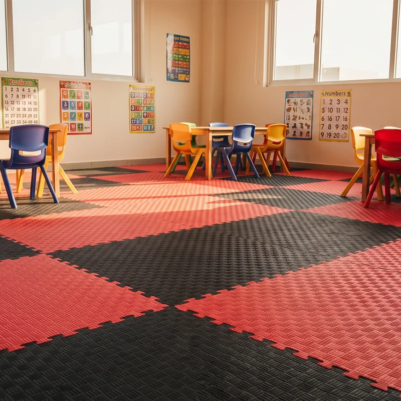 TATAMI PUZZLE Rojo Negro 1x1m | 20mm |  Artes Marciales | Fitness y Yoga