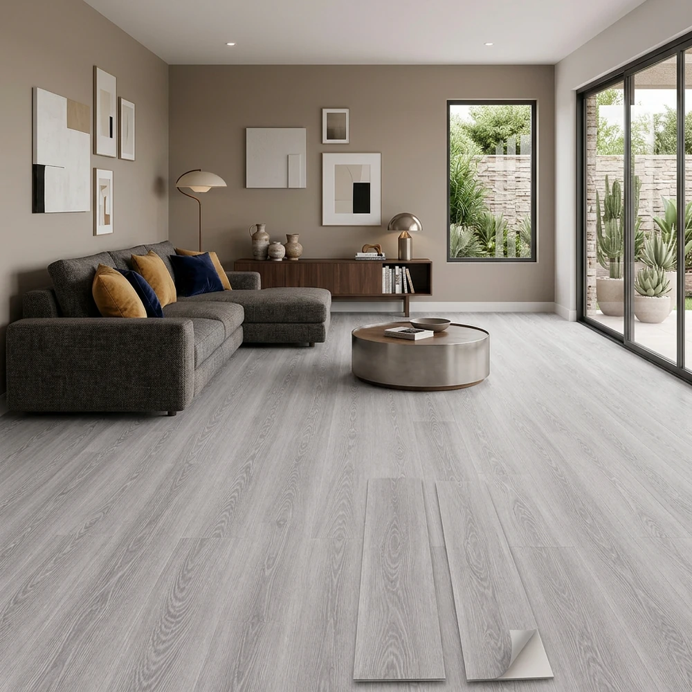 Suelo Vinílico Autoadhesivo Roble Gris | Cocina | Baño | Resistencia al Agua | Bricolaje