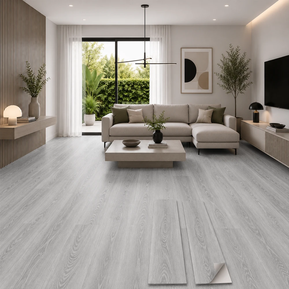 Suelo Vinílico Autoadhesivo Roble Gris | Cocina | Baño | Resistencia al Agua | Bricolaje