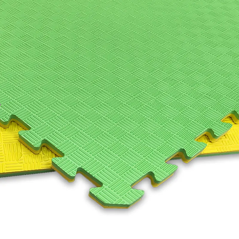 TATAMI PUZZLE Amarillo Verde  Premium 1x1m | 20mm | Artes Marciales | Gimnasio | Antideslizante | Suelo Deportivo