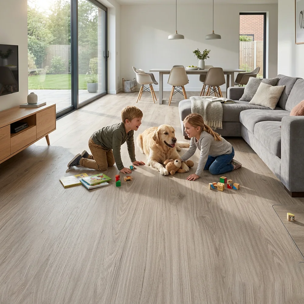 Suelo Laminado Flotante Roble Eclipse 8mm AC5 | Gris Plateado | Resistencia Humedad | Fácil Colocación