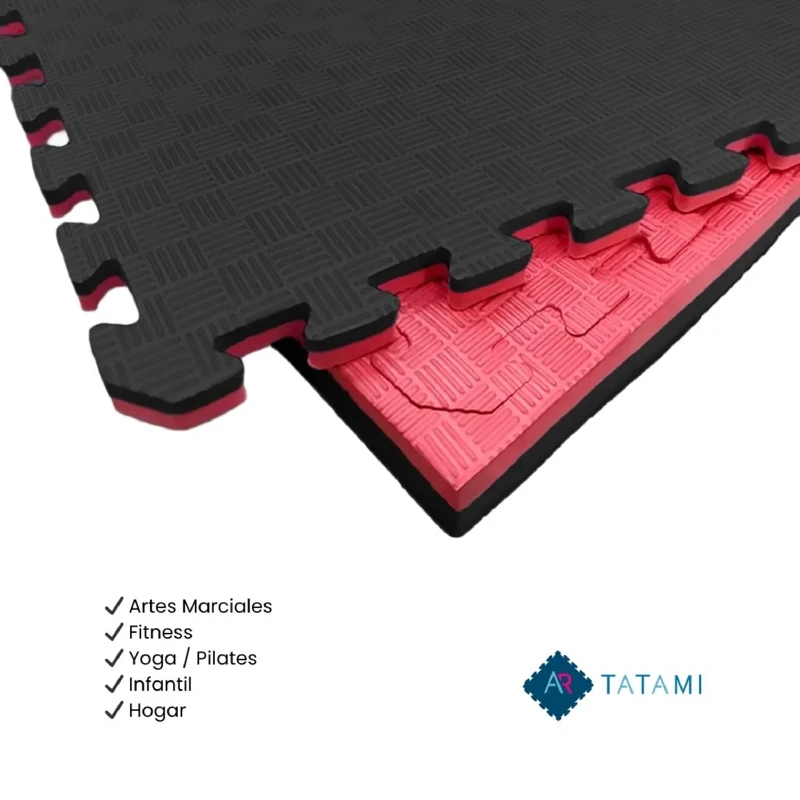 TATAMI PUZZLE Rojo Negro 1x1m | 20mm |  Artes Marciales | Fitness y Yoga