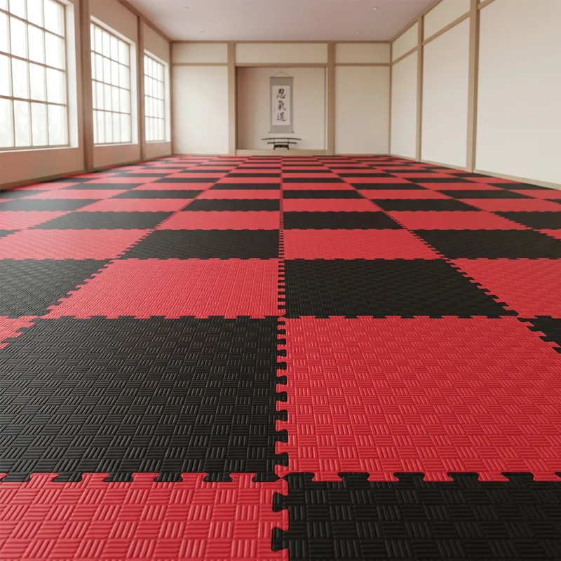 TATAMI PUZZLE Rojo Negro 1x1m | 20mm |  Artes Marciales | Fitness y Yoga