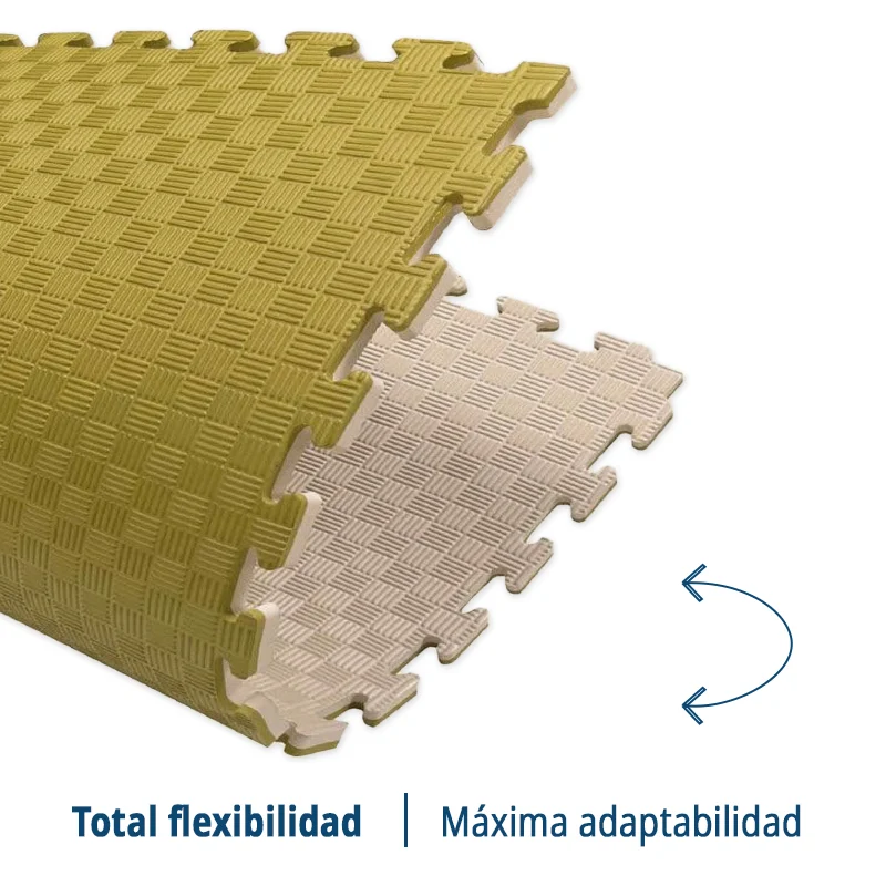 TATAMI PUZZLE Blanco Oliva 1x1m | 20mm | Reversible | Antideslizante | Multifuncional