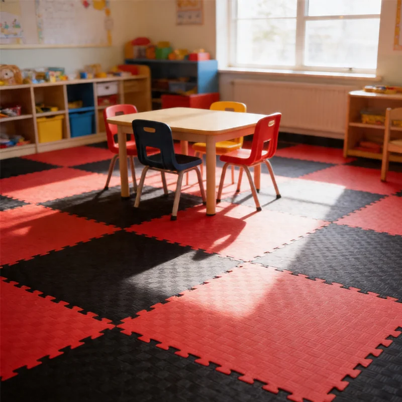 TATAMI PUZZLE Rojo Negro 1x1m | 20mm |  Artes Marciales | Fitness y Yoga