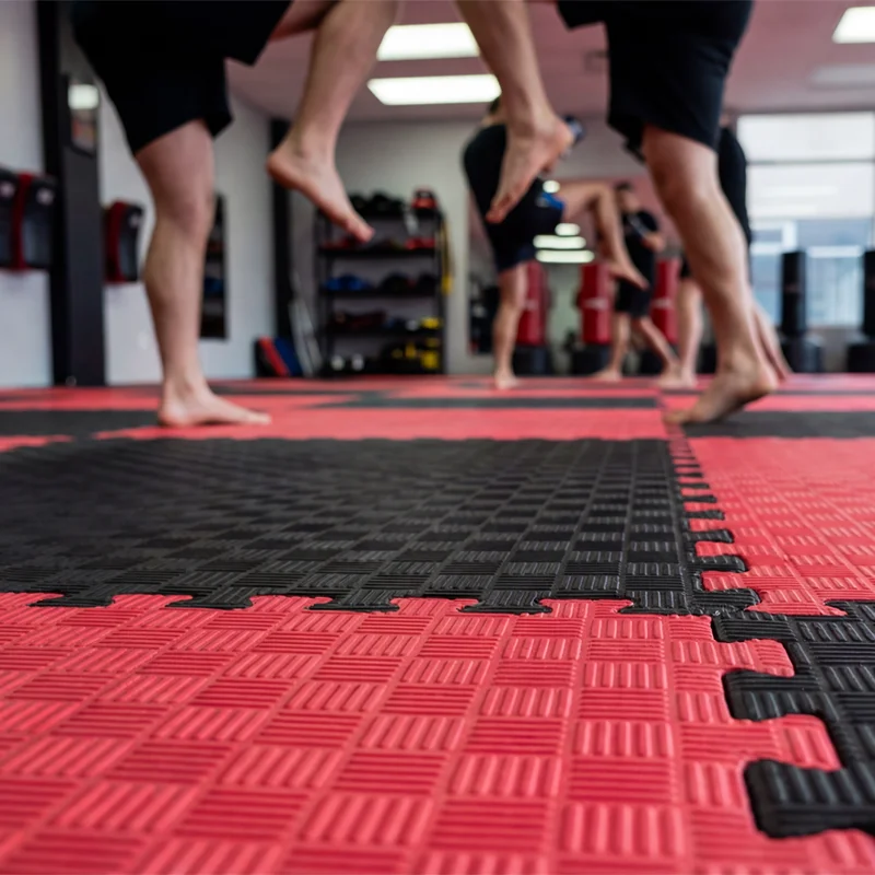 TATAMI PUZZLE Rojo Negro 1x1m | 20mm |  Artes Marciales | Fitness y Yoga
