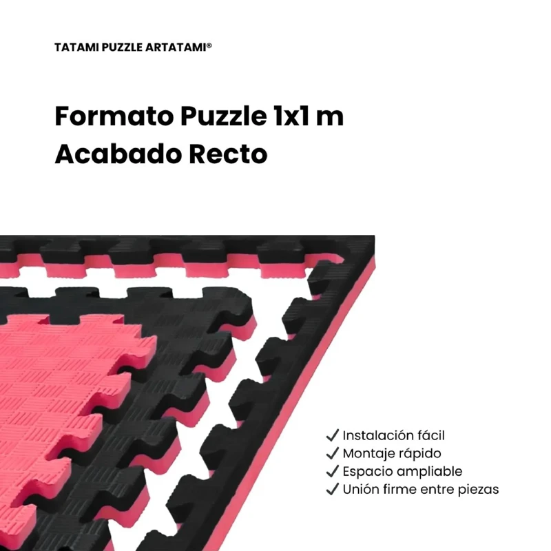 TATAMI PUZZLE Rojo Negro 1x1m | 20mm |  Artes Marciales | Fitness y Yoga