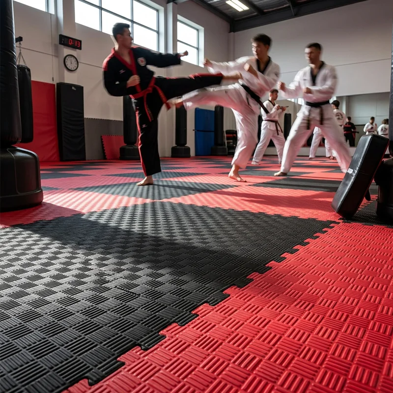 TATAMI PUZZLE Rojo Negro 1x1m | 20mm |  Artes Marciales | Fitness y Yoga