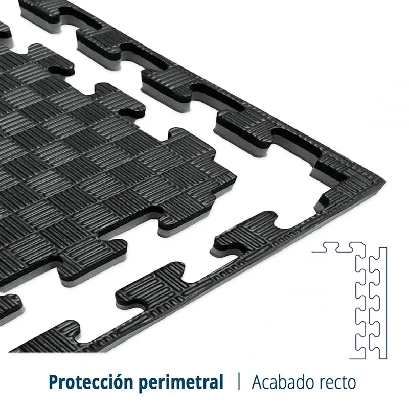 TATAMI PUZZLE Gris Negro 1x1m | 25mm | Artes Marciales | Gimnasio | Reversible | Suelo Deportivo